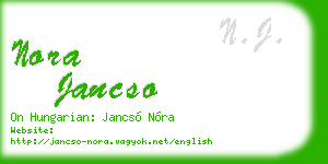 nora jancso business card