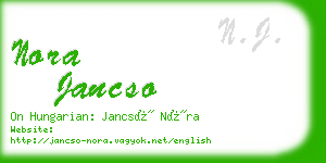 nora jancso business card